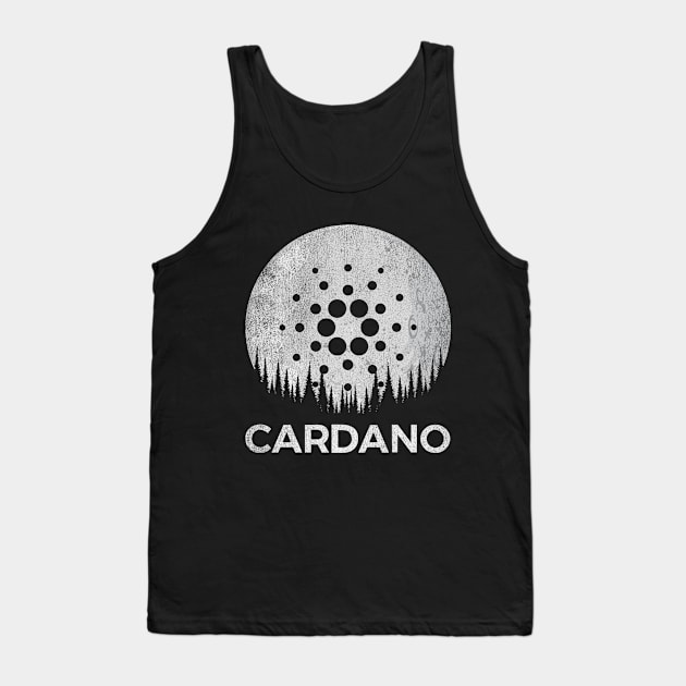 Vintage Cardano Coin Crypto To The Moon Token Cryptocurrency Wallet Cardano HODL Birthday Gift For Men Women Tank Top by Thingking About